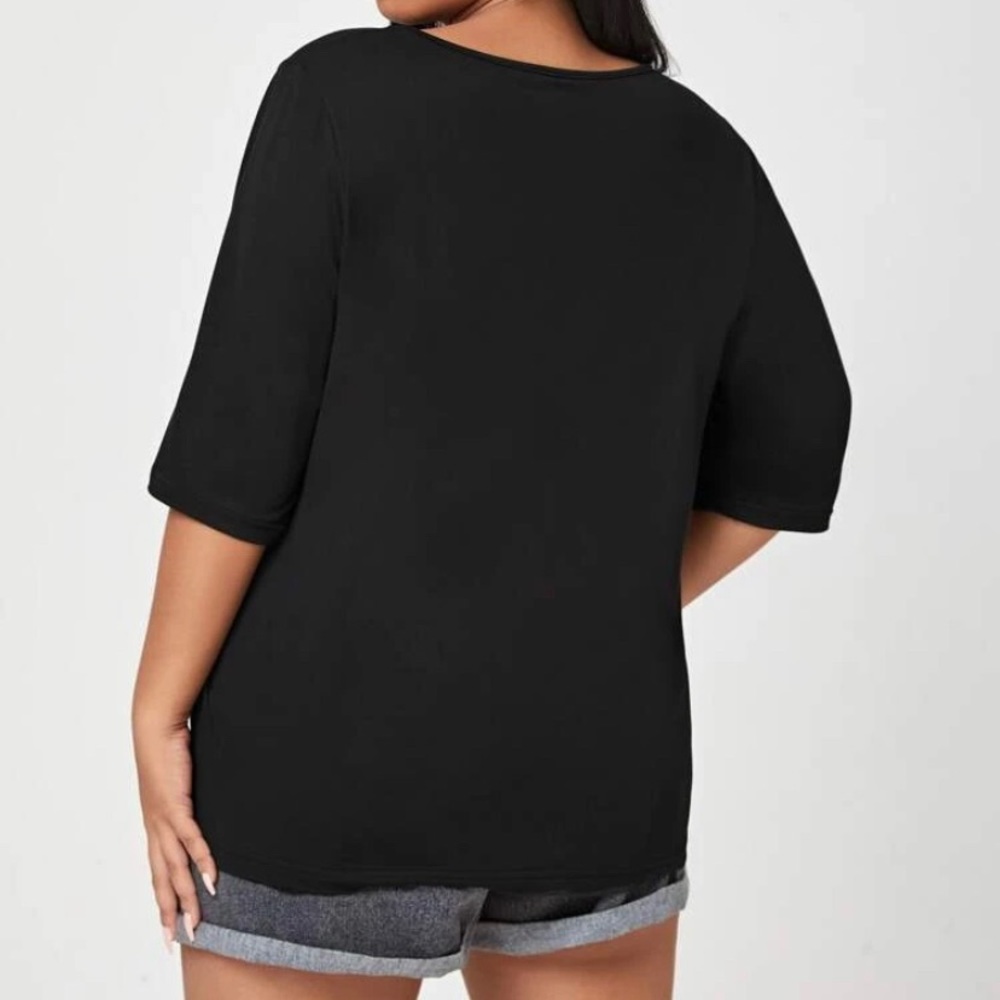 PLUS solid lace up tee - Picture 3 of 3